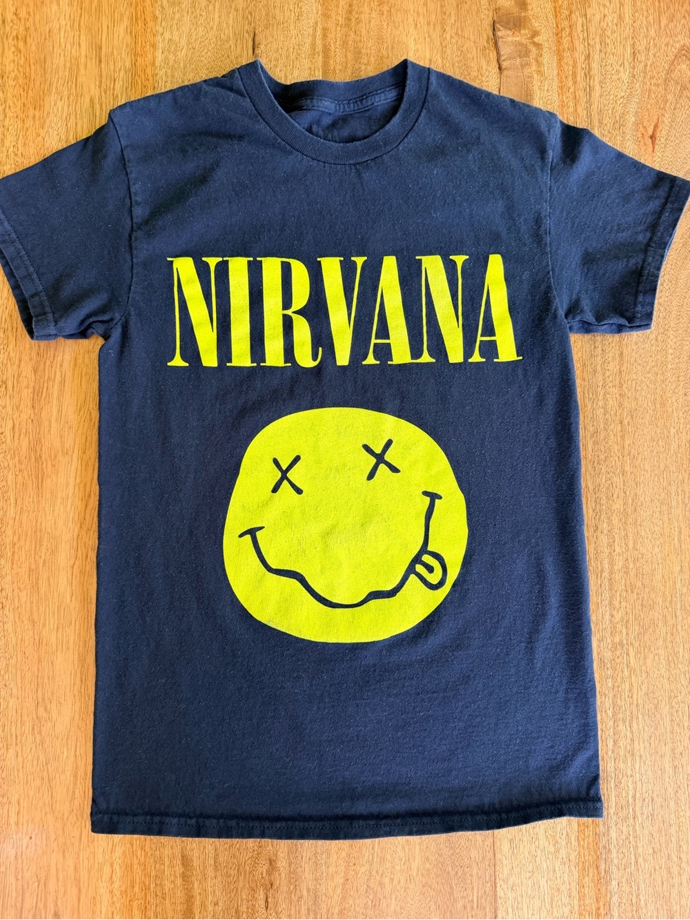 NIRVANA Black Tee with Neon Yellow Logo